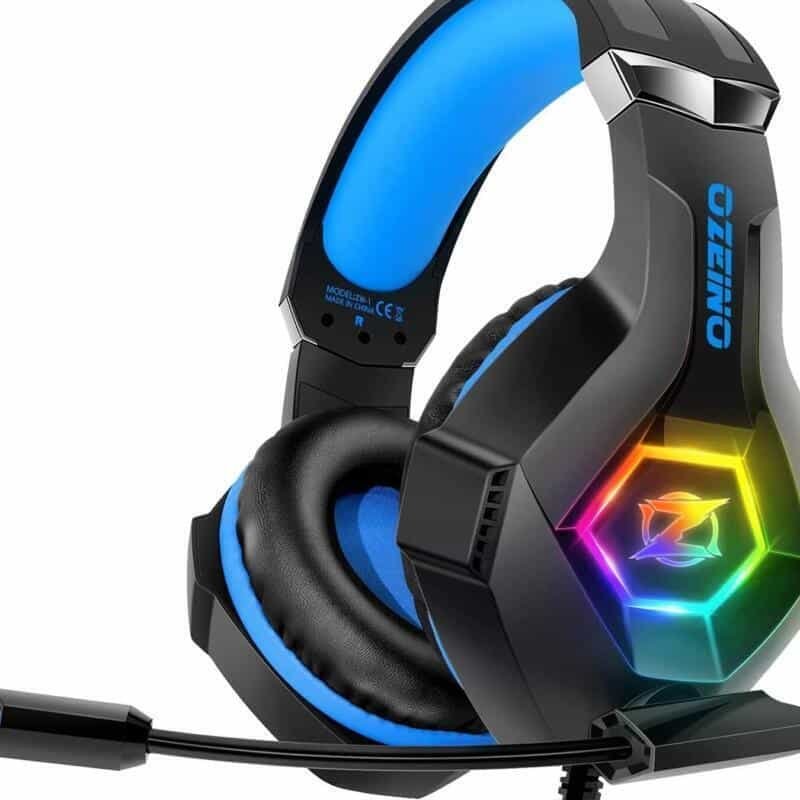 Cascos Gaming, Auriculares Gaming con Micrófono Rotatorio, Luz RGB ...